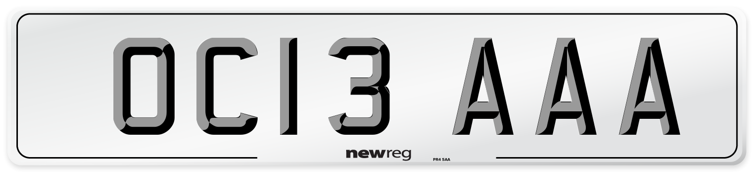 OC13 AAA Number Plate from New Reg